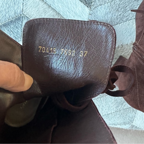 Gianvito Rossi 'Mackay" Suede Lace-Up Block Heel Boot , sz 37 - Picture 11 of 14